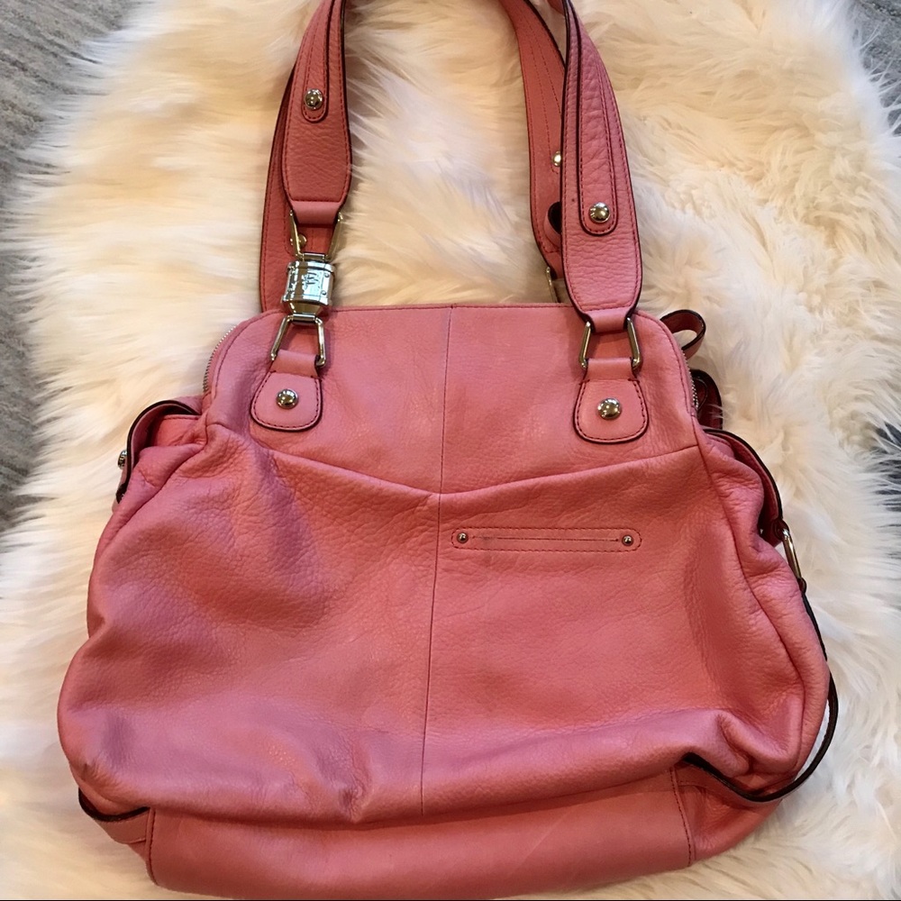 B. Makowsky Dusty Rose Leather Shoulder Bag - Picture 5 of 16